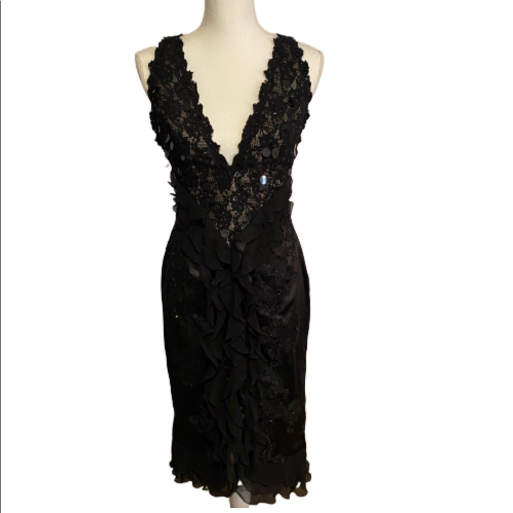 Mandalay Couture Sequin Little Black Dress Size 8